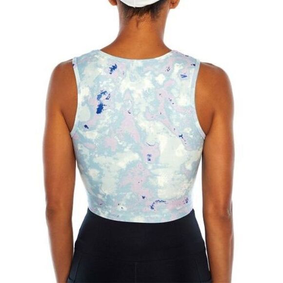 Wildfox‎ | Blue & Pink Watercolor Tie-Dye Twist-Front Crop Tank Small New - Picture 3 of 13